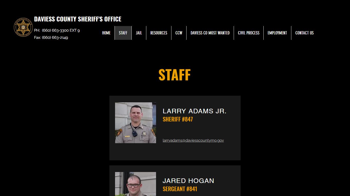 STAFF | DAVIESS COUNTY SHERIFF'S OFFICE